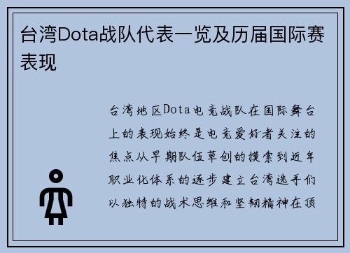 台湾Dota战队代表一览及历届国际赛表现